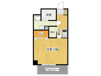 GRAND NOIR(1K/5階)の間取り写真