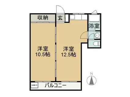 プレシャスビル(1LDK/3階)の間取り写真