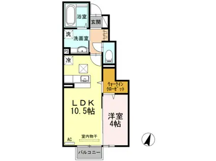 COCO&LEO(1LDK/1階)の間取り写真