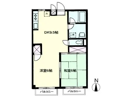 グリーンタウン青山(2DK/2階)の間取り写真