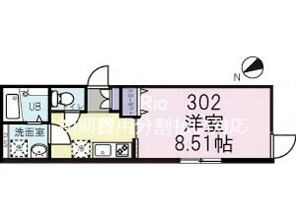 ボヌール南長崎(1K/3階)の間取り写真