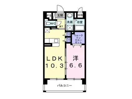 サン グレイス(1LDK/4階)の間取り写真