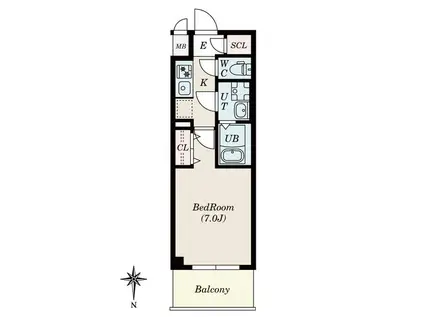 S-RESIDENCE名駅ノースII(1K/3階)の間取り写真