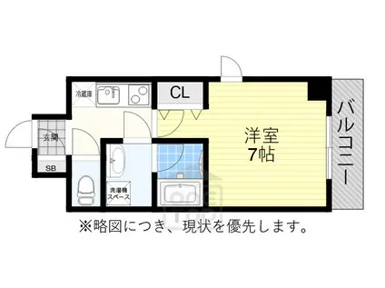 ループ北町(1K/3階)の間取り写真