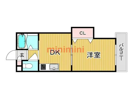 コーポ平尾(1DK/2階)の間取り写真