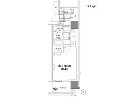 パークハビオ赤坂タワー(1K/13階)の間取り写真
