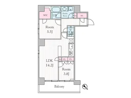 URBAN PARK GRANDE代官山アーバンパークグランデ代官山(2LDK/3階)の間取り写真