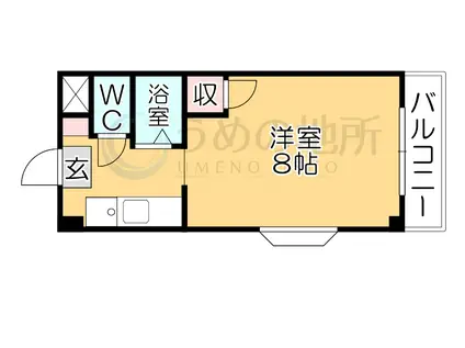 江崎ガーデンビル(ワンルーム/4階)の間取り写真