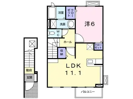 ライムライト21(1LDK/2階)の間取り写真