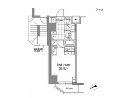 パークハビオ新橋(ワンルーム/3階)の間取り写真