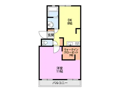 いからしハイツ(1LDK/3階)の間取り写真