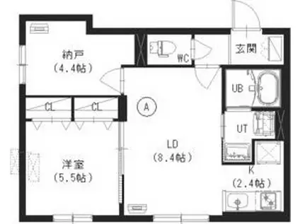 ラグジースペース本郷通南(2LDK/1階)の間取り写真