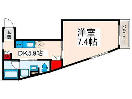 ウィステリア グランデM・F(1DK/3階)の間取り写真