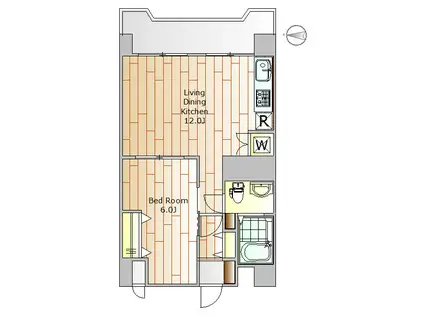 北品川サンハイツ(1LDK/4階)の間取り写真