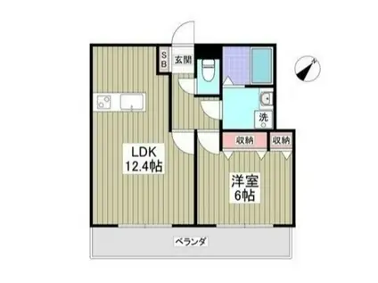 ドエルトヨサワ(1LDK/2階)の間取り写真