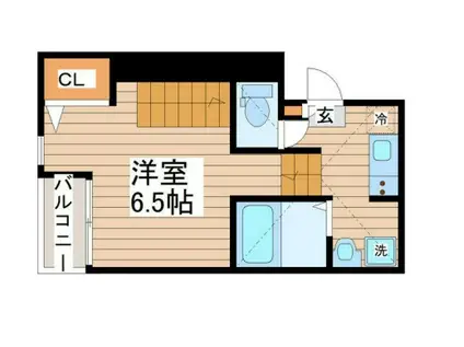 アイン郡山(1K/2階)の間取り写真