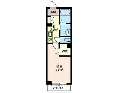 CASAKKSY1(1K/1階)の間取り写真