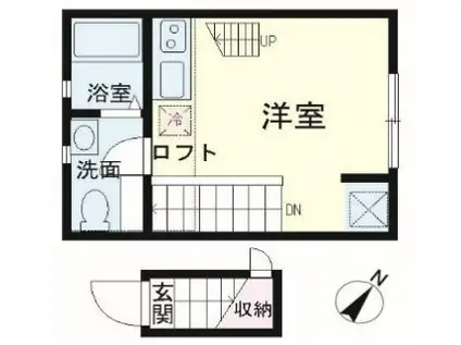 BS二葉レジデンスB棟(ワンルーム/2階)の間取り写真