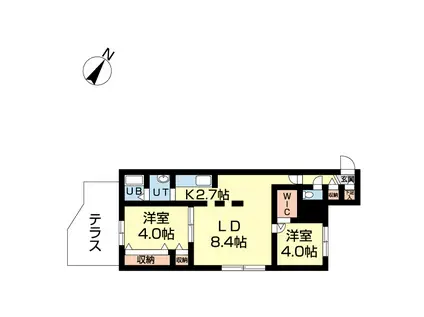 ラ・コーザ豊平ウエスト(2LDK/1階)の間取り写真