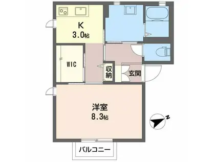 CASA ESTACION(1K/1階)の間取り写真