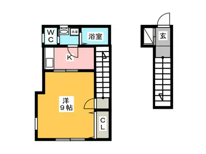 ザ・コート新宿(1K/2階)の間取り写真