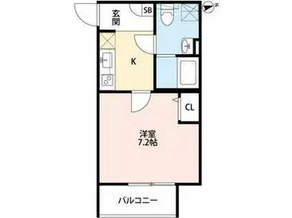 CRASTINE遠里小野クラスティーネ オリ(1K/3階)の間取り写真