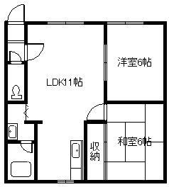 マンションおかひさ(2LDK/1階)の間取り写真