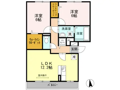 スウィート松本(2LDK/3階)の間取り写真