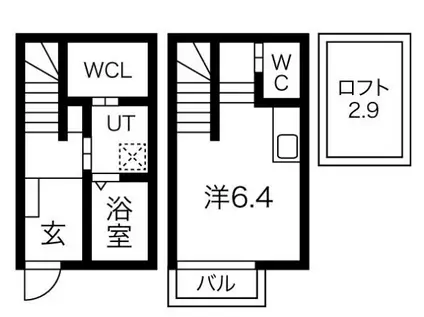 ALAISE高畑B(1K/1階)の間取り写真