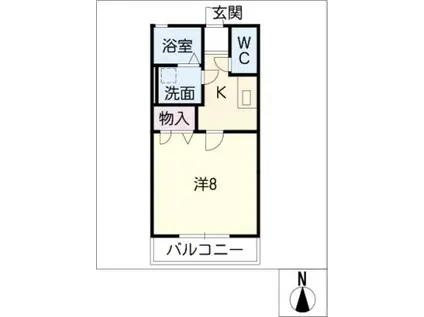 ランブラーローズ(1K/1階)の間取り写真