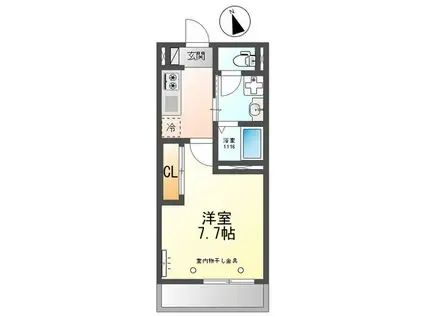 OCEANCOASTTSUDANUMA(1K/2階)の間取り写真