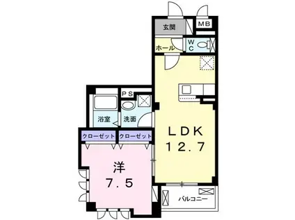 アニメートグレイス(1LDK/3階)の間取り写真