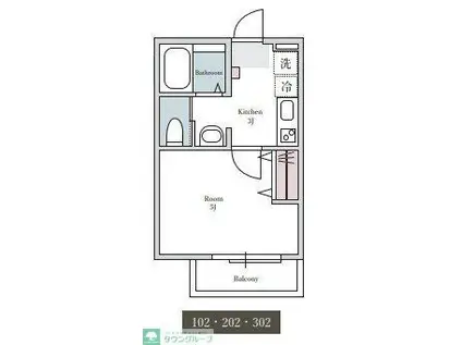 OP-TION GION(1K/3階)の間取り写真