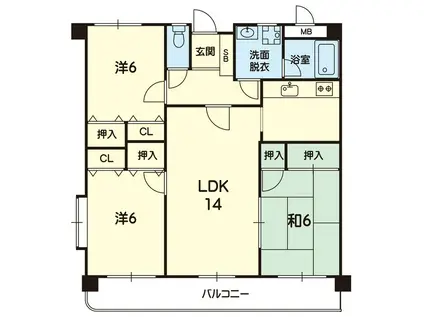ベルファンえずII(3LDK/2階)の間取り写真