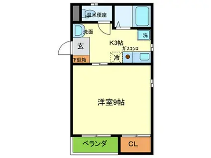 アゼリア01(1K/3階)の間取り写真