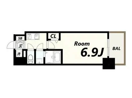 フォーリアライズ尼崎エラン(1K/2階)の間取り写真