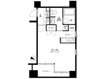 パンテオン日本橋三越前(ワンルーム/11階)の間取り写真