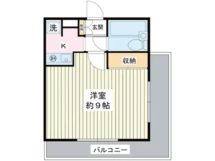 ジュネパレス浦安第4(1K/2階)の間取り写真