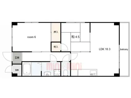 アーバ姫島公園(2LDK/2階)の間取り写真