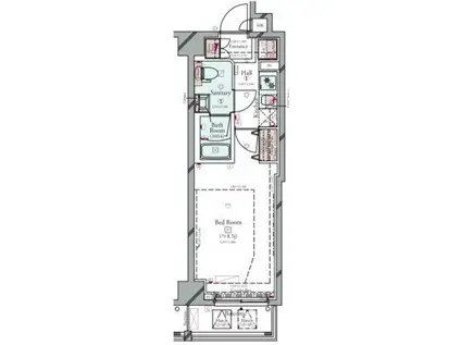 コンシェリア駒込 HILLTOP SQUARE(1K/4階)の間取り写真