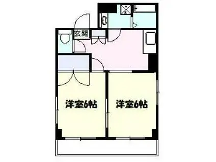 CASTEALLIII(2DK/2階)の間取り写真