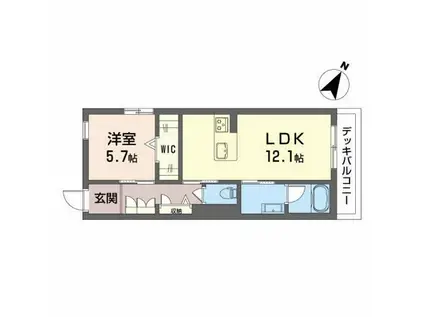 BEREO OIWA(1LDK/1階)の間取り写真