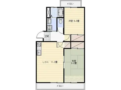TAKI(2LDK/2階)の間取り写真