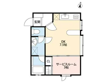 フレンド沼垂(1DK/1階)の間取り写真