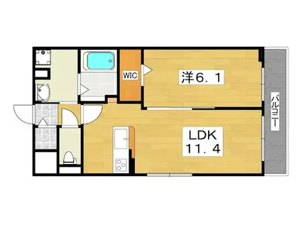 京阪本線 牧野駅 徒歩26分 3階建 新築(1LDK/2階)の間取り写真