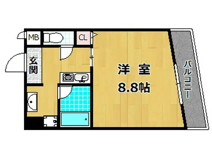 セラフィーコート枚方(1K/3階)の間取り写真