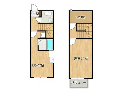 サンフォレスト(1SDK/1階)の間取り写真