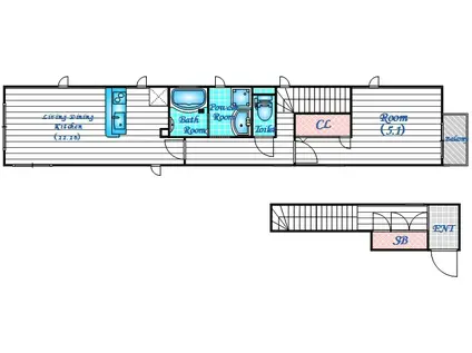 ALIANTAUTSUBO(1LDK/2階)の間取り写真