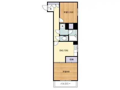 メゾン・ド・ジョイ大倉(2DK/2階)の間取り写真