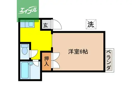 PLANETCORE片渕B棟(1K/1階)の間取り写真